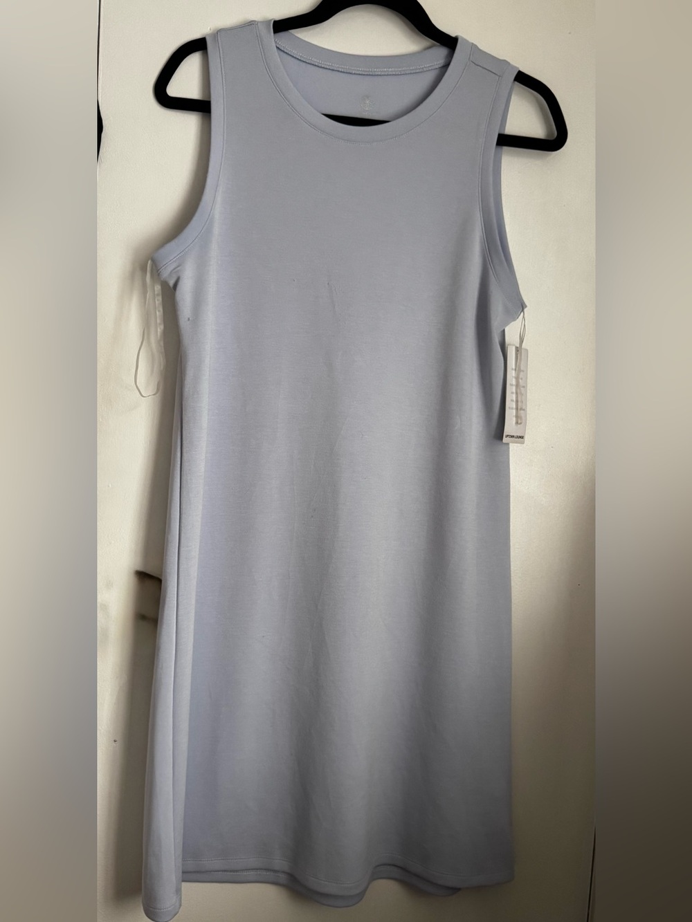 NWT- GAIAM Sleeveless Midi Shift Dress in Soft  blue